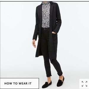 J. Crew Black Longline Coat
